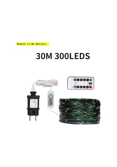 Jms Kongdii Çok Renkli 10m / 50m / 200m Led Yeşil Tel Işıklar Uzaktan Kumandalı 50m 500led Çok Renkli