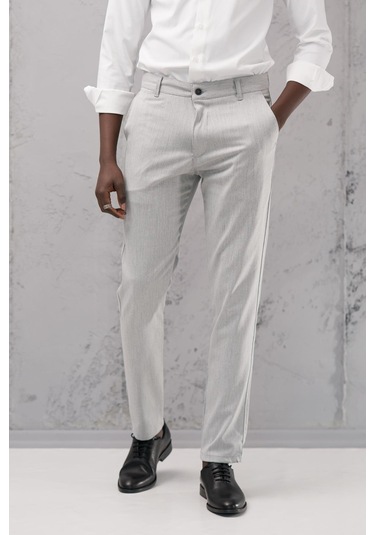 Slimfit Pamuklu Likralı Esnek Mevsimlik Kumaş Pantolon gri