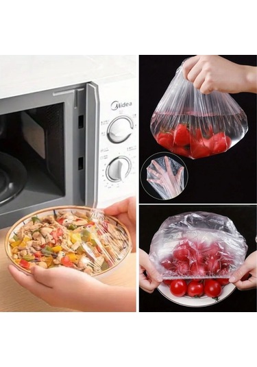 100 Adet Tazeliği Koruyan Tencere Ve Tabak Bonesi Çok Amaçlı Kullan At Tabak Bonesi 5256 Çok Renkli