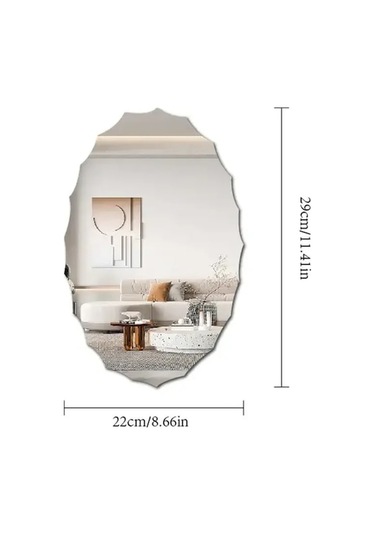 Xianwen Reedark Akrilik Oval Ayna Duvar Çıkartması - Kendinden