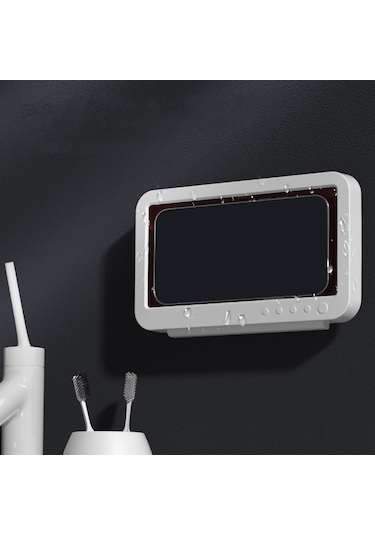 Springsun Duşta Kullanım İçin Su Geçirmez Dokunmatik Duvara Monte Telefon Tutucu - 360 Dönebilir Mavi