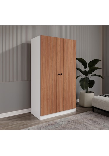 Esen 2 Kapılı Bambu-beyaz Elbise Dolabı