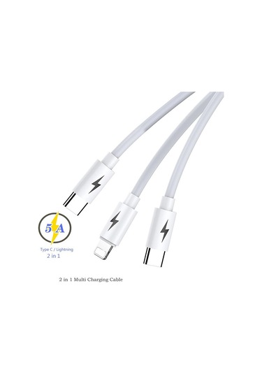 Bn94 iPhone Uyumlu Lightning Ve Type-c 2in1 Kablo Pd 5 Amper Hızlı Şarj