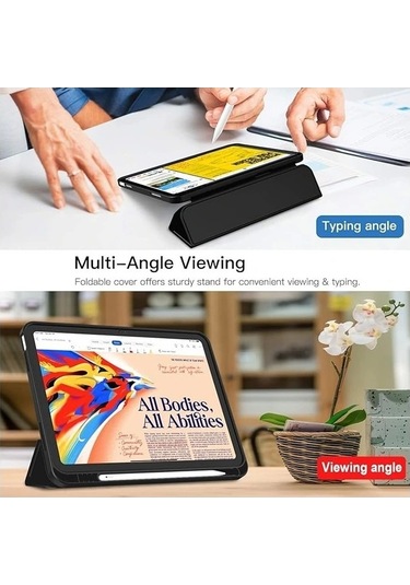 İpad Air Uyumlu 10.9 2022 10.nesil Redclick Smart Cover Kalem Bölmeli Standlı 1-1 Kılıf Kılıf