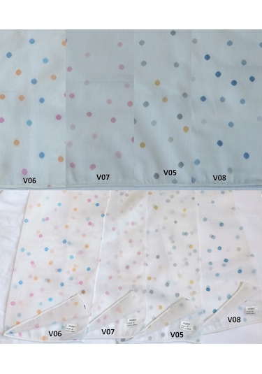 Caserta Home Point Çocuk Odası 4 Renkli Noktalı Puantiyeli Tül Perde