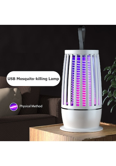 Aubyhe Usb İle Bağlı Led Akıllı Elektrikli Sinek Öldürücü - Taşınabilir Sinek Tutucu - Beyaz