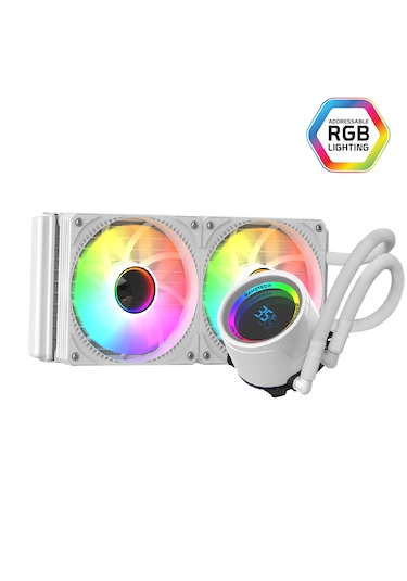 Gametech Hydra 240mm Beyaz Dereceli Argb Sıvı Soğutma Sistemi