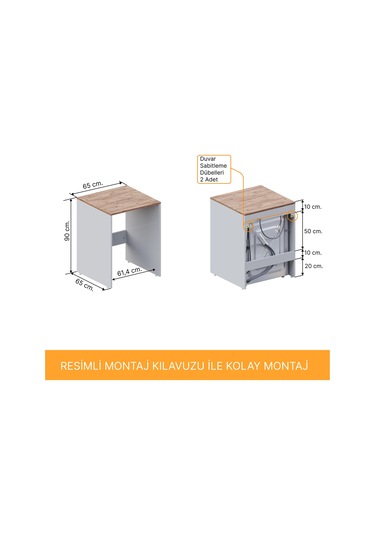 Aqua Bagno Voca Smartbox Çamaşır Dolabı ,atlantik Çam - Beyaz Beyaz