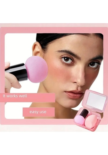 Su Aktivasyonlu Ve Çok Fonksiyonlu Aplikatörlü 2 Parça Makyaj Aynası, Pembepembe