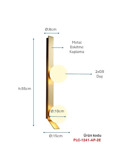 Eskitme Kaplamalı Aplik Plc-1241-ap-2e Eskitme