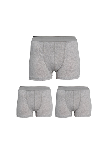 Erkek Pamuklu 6'lı Gri Atlet Ve 6'lı Gri Boxer 12 Parça Set