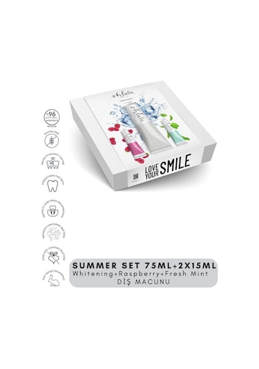 Ohlala Whitening 75 Ml + Fresh Mint 15 Ml + Raspberry Mint 15 Ml Summer Set Diş Macunu
