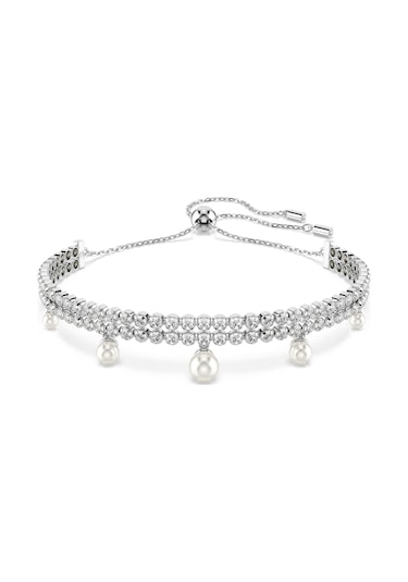 5720870 Swarovski Bilezik Ss25 Capsule:bracelet Prl Whı/rhs M Metalik