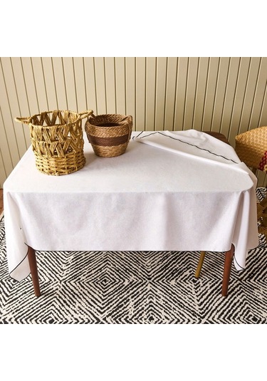 Evidea Soft Elegant Masa Örtüsü - Beyaz - 140x200 Cm Beyaz
