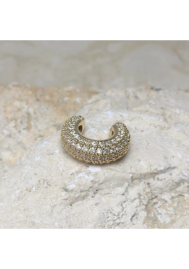 Vıp Zirkon Gold Earcuff Gold