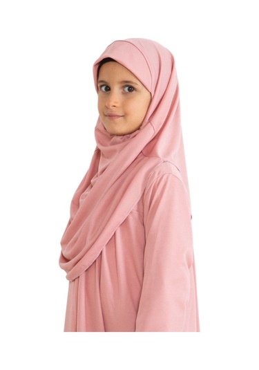 İki Parça Çocuk Elbisesi Seti Eşarp İle Takım Pudra