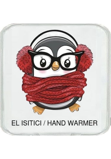 Atkılı Penguen Cep Sobası,el Isıtıcı,sıcak Su Torbası Pvc 10x9,5cm Beyaz