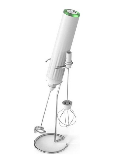 Fastbuy Mini Süt Köpürtücü, El Tipi Elektrikli Çırpıcı, Sıcak Soğuk Karıştırıcı, Otomatik Fırçalı Frother Beyaz Beyaz