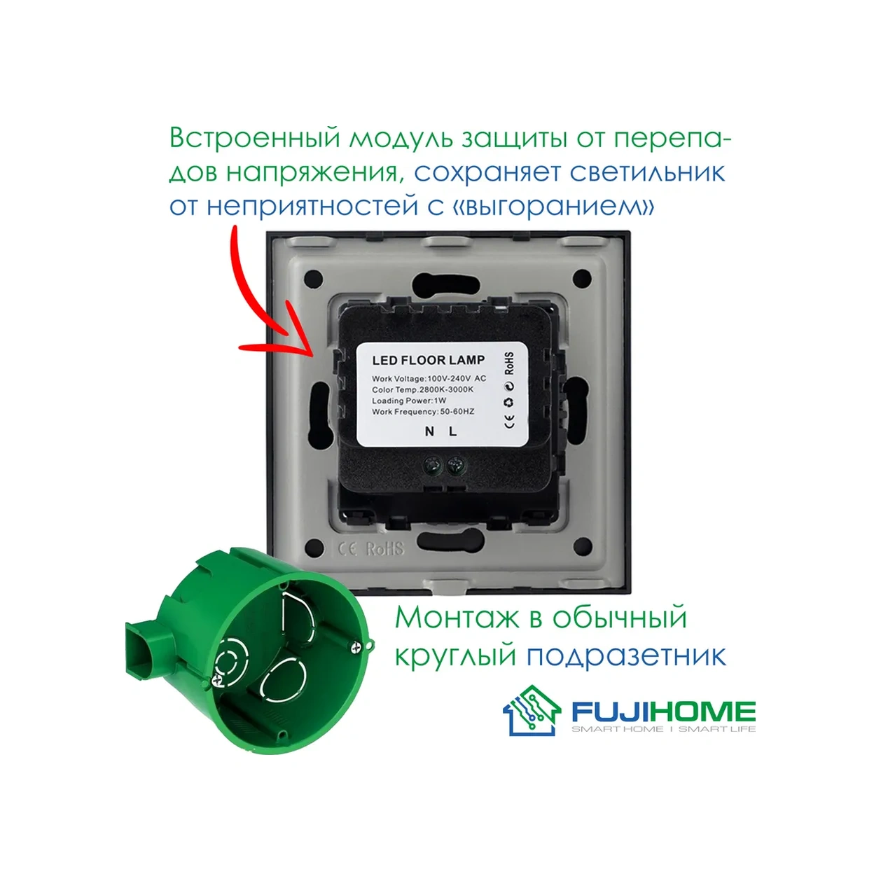 Fujıhome Merdivenler İçin Aydınlatmalı Lamba 276984671 Siyah