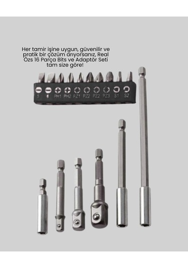 16 Parça Usta İşçilik Bits Takımı Vida Sökme Takma Set