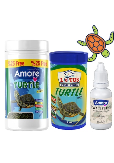 Amore Turtle Green Sticks 125 ML + Lotus 100 ML + Kaplumbağa Yemi + Vitamin