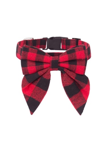 Leezsingfiyonklu Noel Köpek Tasması, Ayarlanabilir Pamuklu Kırmızı Kareli Papyon Büyük Köpekler İçin Noel Köpek Tasmaları Evcil Hayvanlar-8