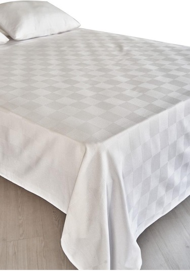 Tek Kişilik Pamuk Beyaz Tek Pike 160x240 Çok Renkli