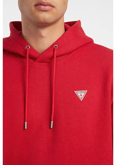 Guess Erkek Gj Hood Slım Mını Kapüşonlu Sweatshirt - Kırmızı Kırmızı