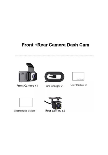 Gajeena Araç İçin 4 İnç Full Hd İki Kameralı Sürücü Kaydedici Geri Vites Görüntüsü Fonksiyonu