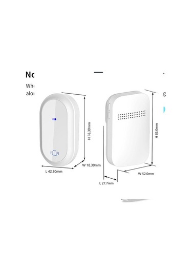 Artfulabode Zili Uzun Mesafe Su Geçirmez Akıllı Kapı Çağrı Cihazı Kablosuz Bağlantılı İki Beyaz Elektronik Dış Ürün Beyaz