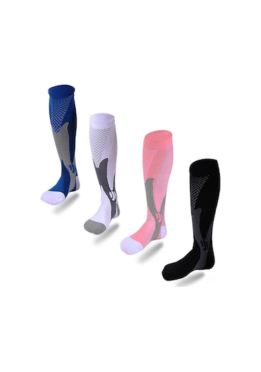 Mufunye Erkek Kadın Bisiklet Futbol Outdoor Sıkıştırıcı Çorap, Pembe Xxl 46+ Ayak İçin , Yumuşak Dayanıklı, Spor Aktiviteye Ideal Diğer