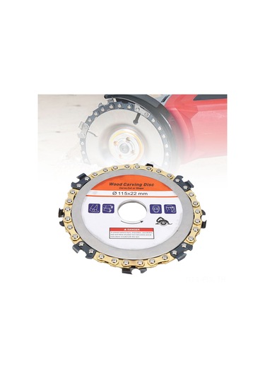 Padalink Karbür 8 Dişli Zincir Testere Diski - 115mm 4.5" Açımlı Zımpara Uyumlu, Ahşap/plastik Kesim, Hızlı Atık Temizliği, Verimlilik Artırıcı