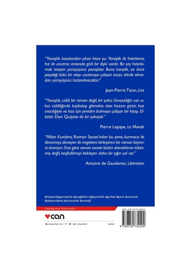 Yavaşlık - Milan Kundera -  Can Yayınları
