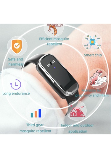 Homyl Ultrasonik Kovucu Bileklik Yürüyüş Için Akıllı Siyah