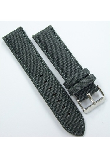 Bizon Koyu Gri Kumaş Saat Kordonu 20Mm Dokuma Spor Perlon Kayışı