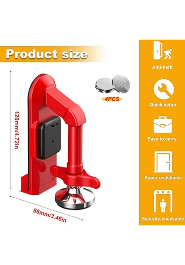 Fosenze "taşınabilir Alarmlı Kapı Durdurucu - Seyahat Ve Ev Güvenliği İçin Dayanıklı Metal Kilit"
