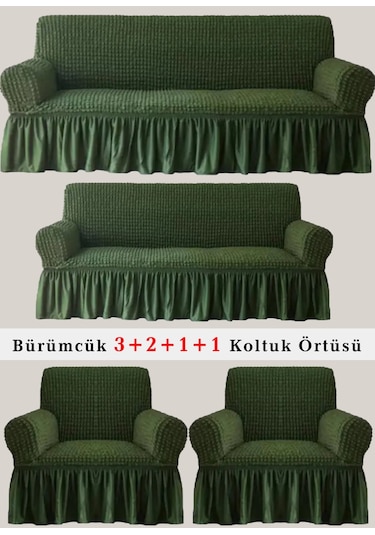 Upmall Bürümcük Koltuk , Çekyat Örtüsü, Kılıfı 3211 Yeşil Yeşil