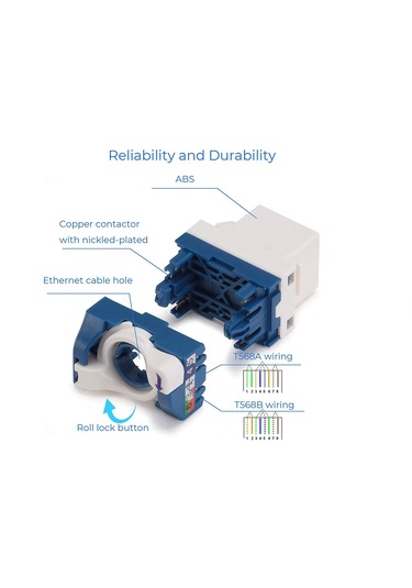 Cat6 Utp Çevirmeli Aletsiz Kolay Montaj Keystone Jack