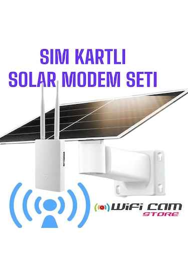 Solar Güneş Enerjili 4g Dış Mekan Wıfı Router Modem Seti