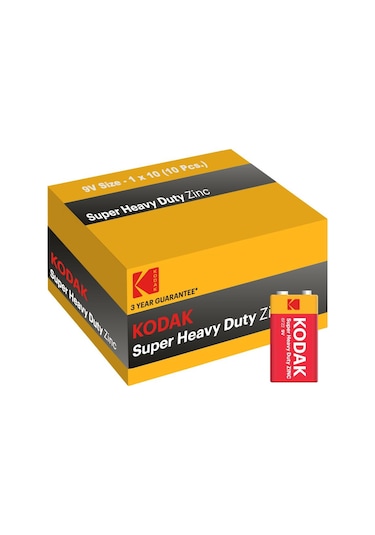 Kodak 10 Adet Çinko Karbon Shrink 9 Volt Pil