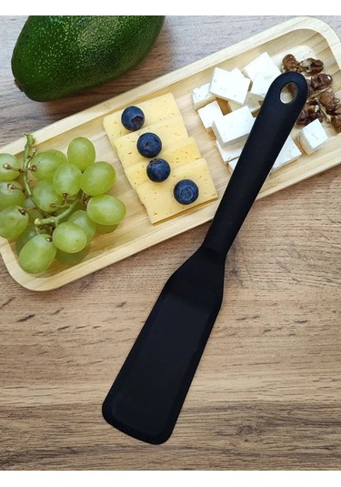 Fosenze 25 Cm Siyah Silikon Mutfak Spatula - Isı Dayanıklı, Yemek Pişirme Ve Karıştırma Aracı, Teflon Tencereye Uygun, 1 Adet