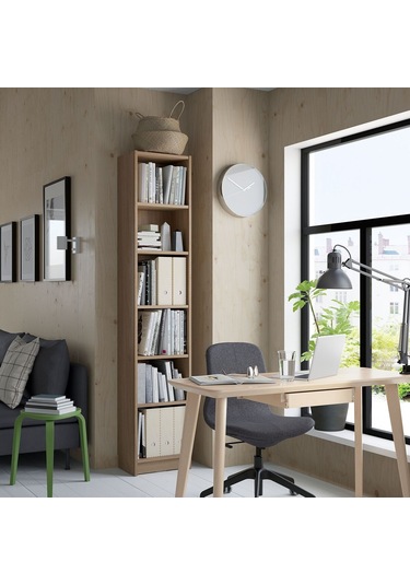 Kitaplık, Meşe Görünümlü, 40x28x202 Cm Abanoz