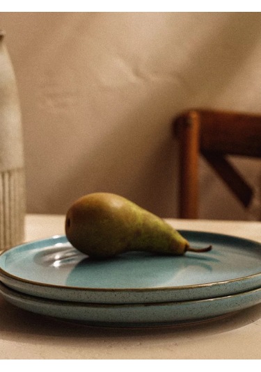 Sl Home 2 Adet Azura Servis Tabağı Seti, Ø 25,5 Cm Porselen 200580854 Açık Mavi