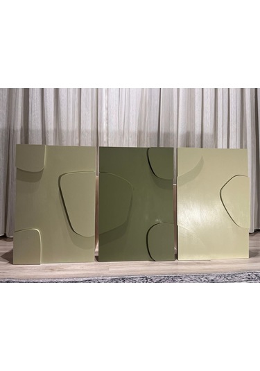 Cıgılwood Taşlar Ahşap Bohem Tablo 3 Set