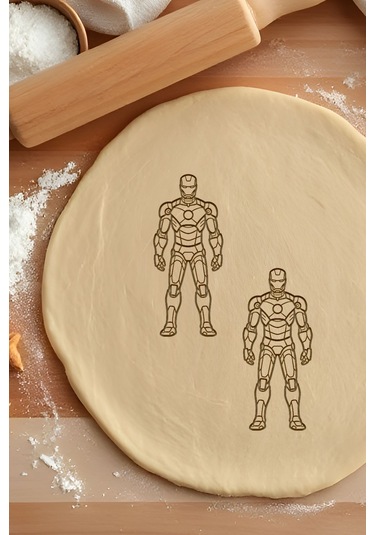 Demir Adam Kurabiye Kalıbı, Hamur Şekillendirici, Bisküvi Kalıbı, Kolay Kesim Ucu Beyaz