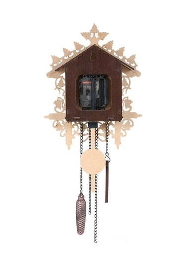 Didadodo Adet Retro Ahşap Guguklu Duvar Saati, Asılı El Sanatları Oturma Odası/ev/kafe Dekor, Şık Salıncaksalıncak Desenli Renkli