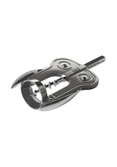 Boj Çift Kollu Tirbuşon Türbişon Şarap Açacağı 992805 Mantar Kapak Açma Aleti Mat Krom Kaplama Gri