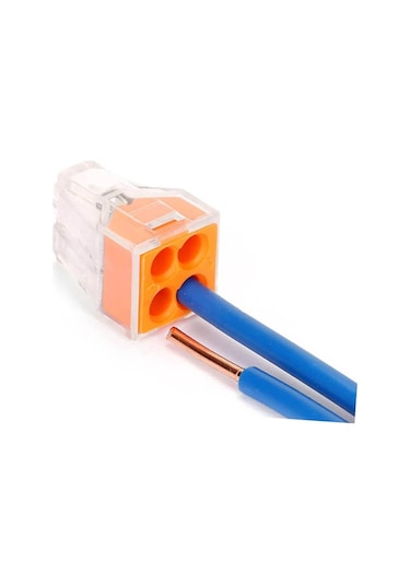 Koodmax 5 Adet Pct-104 4 Pinli İtmeli Hızlı Kolay Kablo Tel Birleştirici Konnektör Vidasız Klemens