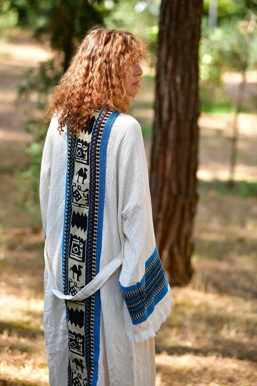 Brandsmithshop Naturel Symbol Nomad Kimono - Mavi Ton Çok Renkli