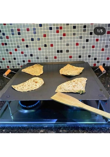 Kulplu Ocak Üstü Kare Ekmek Yufka ve Gözleme Sacı